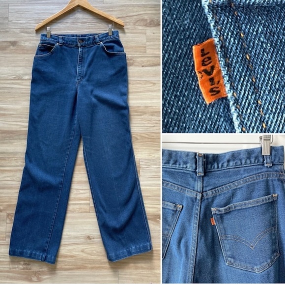 1980s Vintage Levis Orange Tab High Rise Blue Denim Jeans - Picture 2 of 8